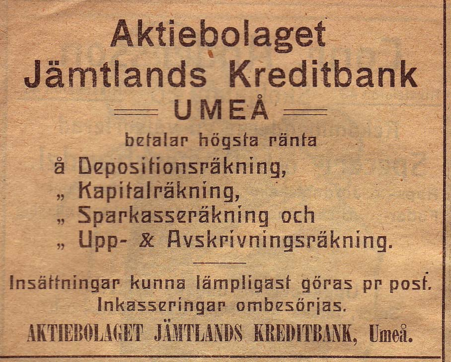 5 Westerbottens Enskilda Bank, som byggdes 1894 och då flyttade från Smörasken till den nuvarande Handelsbankens lokaler. Byggnaden tillkom efter en arkitekttävling mellan fem inbjudna arkitekter.