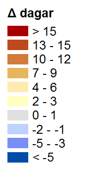 52 Längsta period med högrisk Differens HBVS-index 6 1961-1990 Medelvärde RCP4.