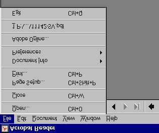 4. Acrobat Reader 4.1 Installation 1. Lägg din CD-ROM i CD-ROM-spelaren. 2. Välj Utför i startmenyn. 3. Skriv [D:\ACROBAT\SETUP.EXE] och klicka på OK för att fortsätta. 4. Följ anvisningarna på skärmen för att fullborda installationen.