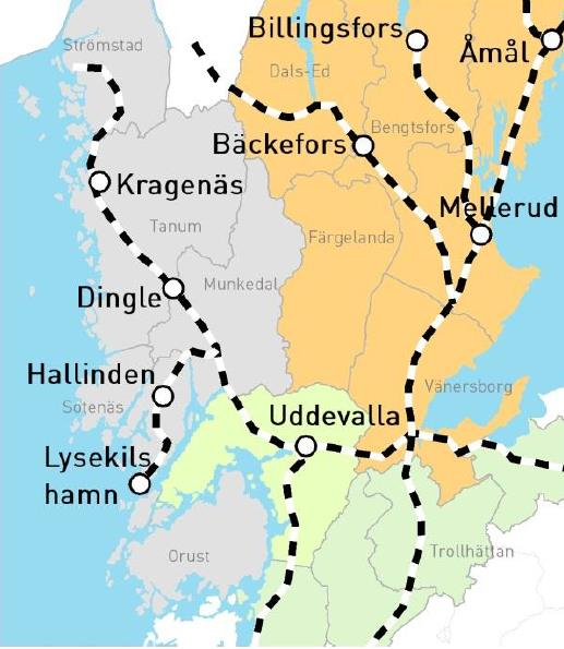 4 Omlastningscentral 4.1 Inledning En plats för omlastning av timmer i Dalsland och norra Bohuslän behövs framför allt när det bli lite längre transporter.