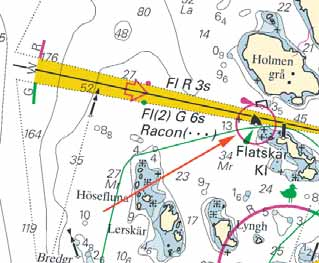 Nr 135 10 Sweden. Skagerrak. Southwest of Tjörn island. Rönnäng. New spar buoys established in the fairway to the harbour.