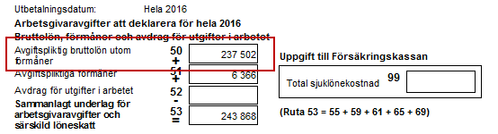 Avstämning skatt Ruta 82 på arbetsgivardeklarationen, Summa avdragen skatt ska stämmas av mot värdet i ackumulator 101 Avdragen skatt.