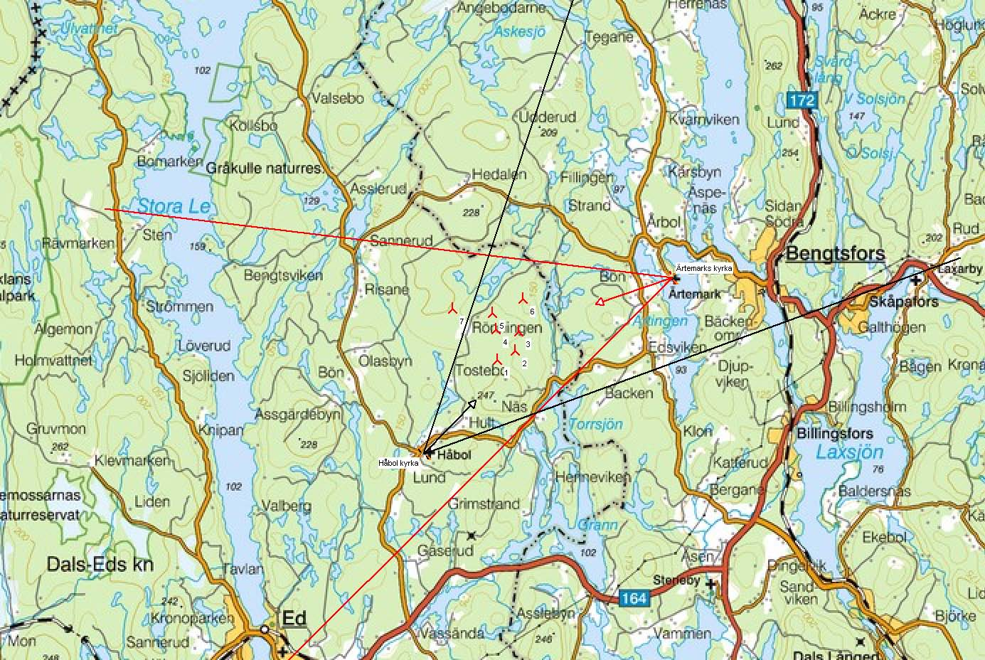 Fotopunkter Kartan till vänster visar omfånget från fotopunkterna vid Håbol kyrkan och