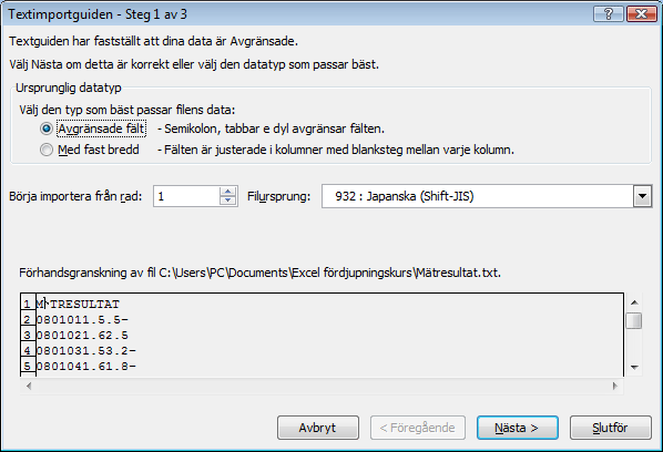 Att tänka på Det kan finnas många komplikationer med att importera en fil från ett annat filformat. Om det gäller äldre Excel-filer, så kommer dessa att konverteras till Excel 5.0-format.