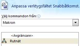 Övningsuppgift Spela in makrot för att stänga av rutnätet och koppla det sedan till en knapp, som du ger texten RUTNÄT. Spara som MAKRO.XLS.