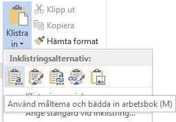 Infoga Excel-diagram För att infoga ett diagram gör man på samma sätt som beträffande cellområde. Det kan dock vara en god idé att göra diagrammet på ett kalkylblad och därefter kopiera det.