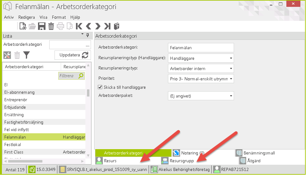 Arbetsordertyp och