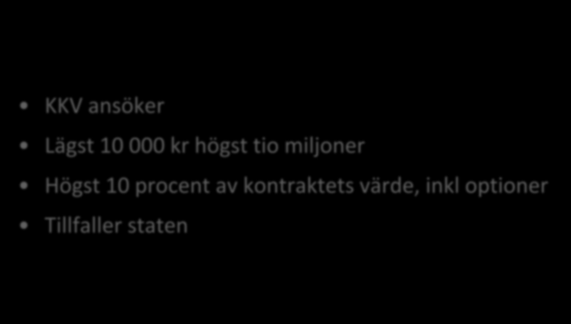 Upphandlingsskadeavgift KKV ansöker Lägst 10 000 kr högst tio miljoner