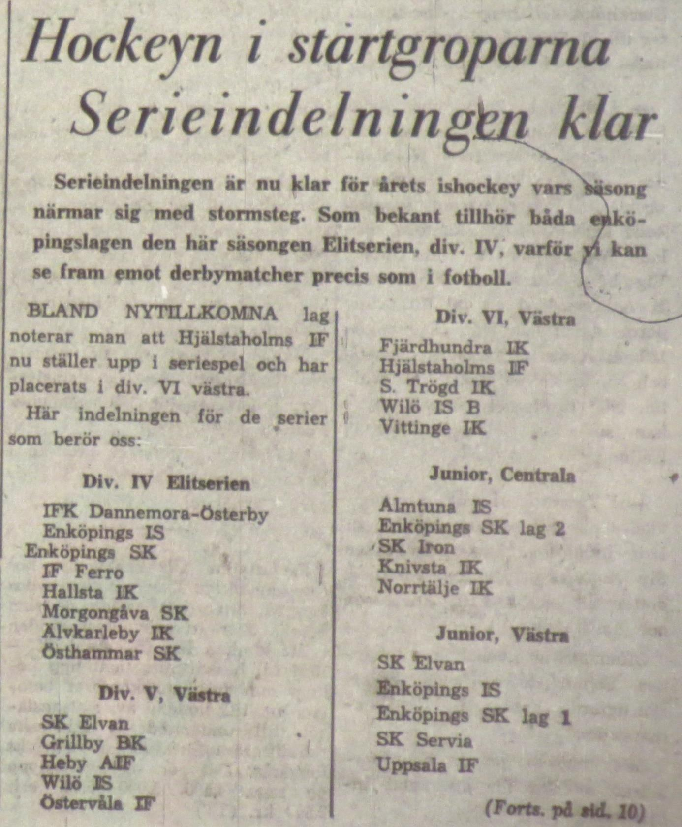 Säsongen 1961/1962 Ur EP tisdagen den 10 oktober 1961: Torsdagen den 23 november 1961. Samling i kväll 18.