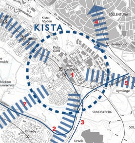 Vision Flygbild från norr över Kista Tyngdpunkt Kista, översiktsplanen Kista Science City I början av 2000-talet gick näringslivet, akademin och Stockholms stad samman kring en gemensam vision för