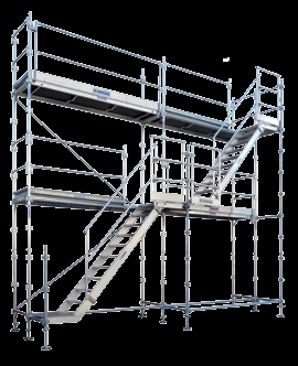R200 Fasadställning i aluminium Säkert Lätt Snabbt Ekonomiskt Aluminium/Plywood plattformar, längd 3 m, väger bara 22 kg. 75,5 cm användarbredd utan hinder.
