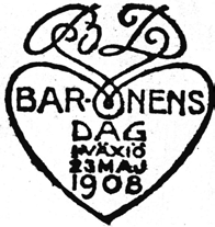 Barnens Dag 23 och 24 maj 1908, Växiö (G) Violett stämpel.