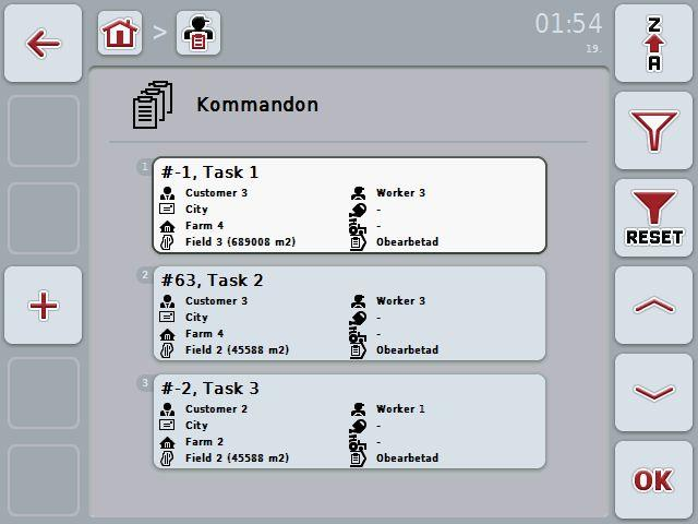 4.3.2 Kommandon Kommandoförteckningen hämtas via menyalternativet Kommandon.