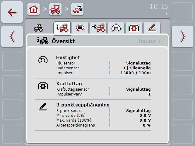 4.3.3.1 Översikt Under denna flik visas inställningarna