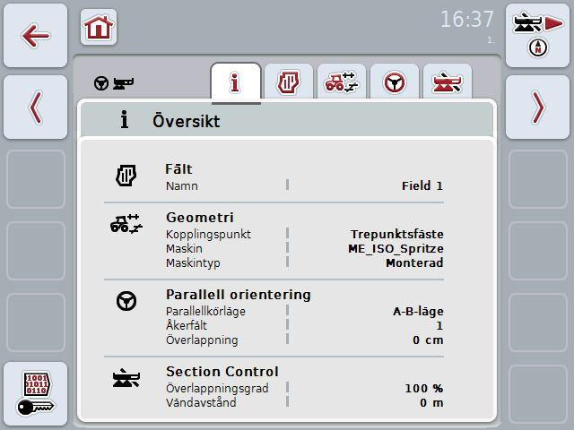 4.3.1 Översikt På den här fliken visas en sammanfattning över den viktigaste