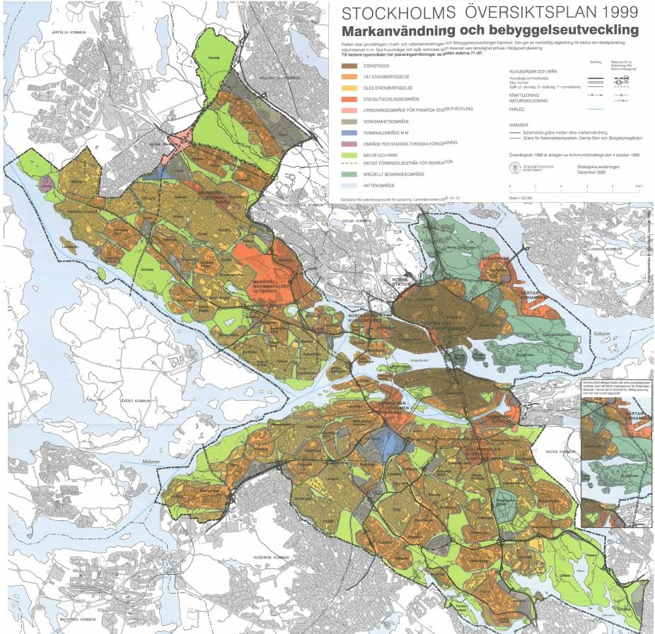 Översiktsplanens paradigmskifte: från statisk markanvändning till dynamiska flöden I översiktsplanen för Stockholm från 1999 var den övergripande strategin att bygga staden inåt, det vill säga att ta