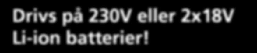 Dammsugare DVC861Z Drivs på 230V eller 2x18V Li-ion batterier!