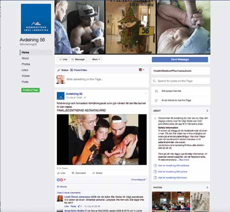 tema transitioner Min arbetsplats: Avdelning 56, Sunderbyn sjukhus Att gå från sluten till öppen avdelning på sociala media Hur ska information om vår avdelningen nå ut?