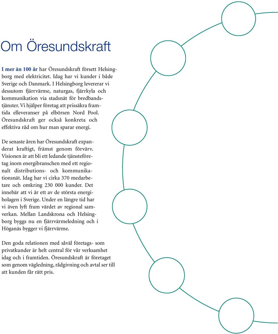 Öresundskraft ger också konkreta och effektiva råd om hur man sparar energi. De senaste åren har Öresundskraft expanderat kraftigt, främst genom förvärv.