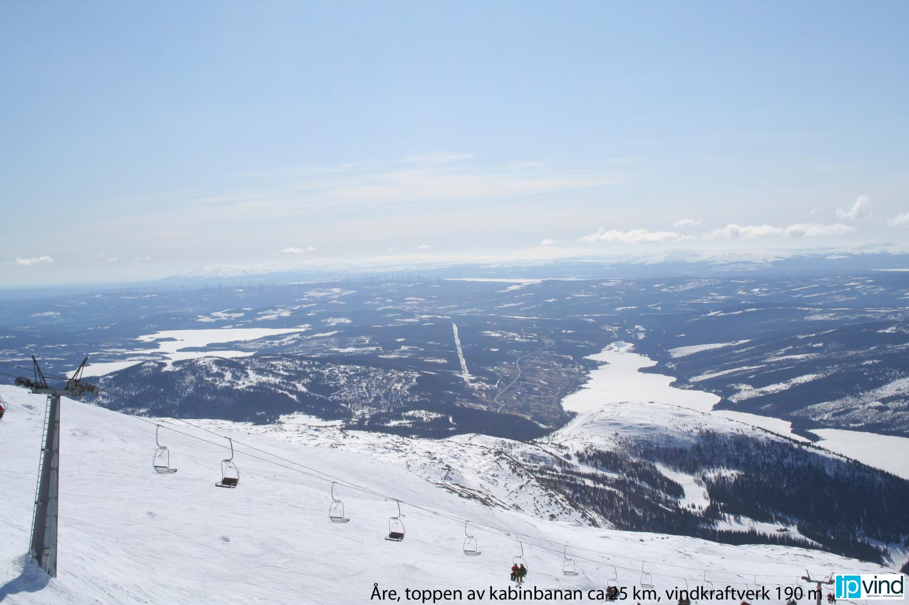 Vindpark, Oviksfjällen Anarisfjällen Åre, kabinbanans topp