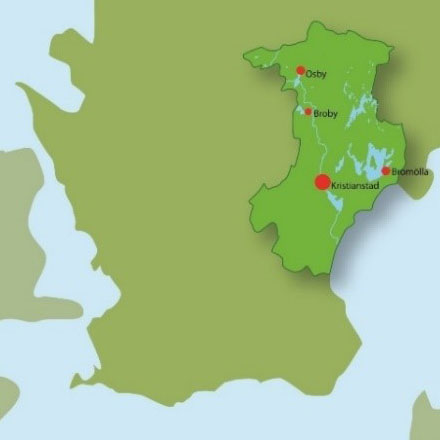 Området och de lokala behoven 5 Leaderområdet Skånes Ess består av fyra kommuner i nordöstra Skåne: Bromölla, Kristianstad, Osby och Östra Göinge.