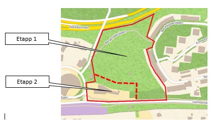 STARTPROMEMORIA 13 (14) Tänkt etappindelning för detaljplanearbetet 4.3 Delprojekt förstudie allmänna anläggningar Förstudie avseende allmänna anläggningar kommer att utföras i detaljplaneskedet.
