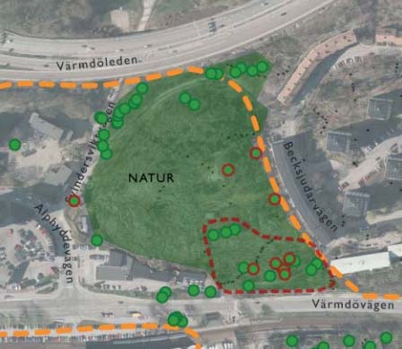 STARTPROMEMORIA 7 (14) 3.1 Inom projektområdet Komplexiteten i projektet ligger främst i områdets topografi och höjdskillnader.