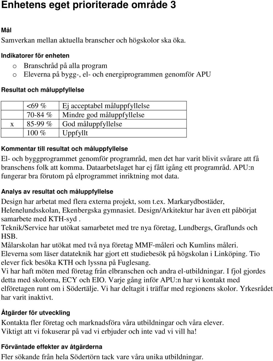 genomför programråd, men det har varit blivit svårare att få branschens folk att komma. Dataarbetslaget har ej fått igång ett programråd.