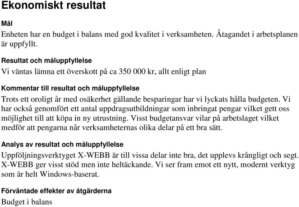 Vi har också genomfört ett antal uppdragsutbildningar som inbringat pengar vilket gett oss möjlighet till att köpa in ny utrustning.