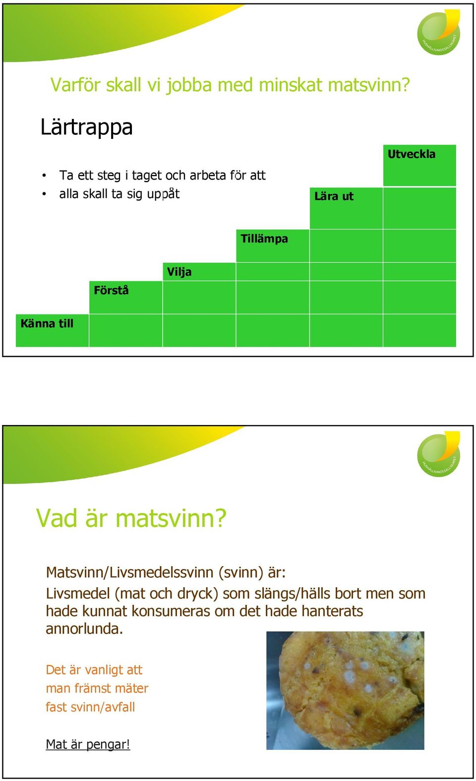 Vilja Förstå Känna till Vad är matsvinn?