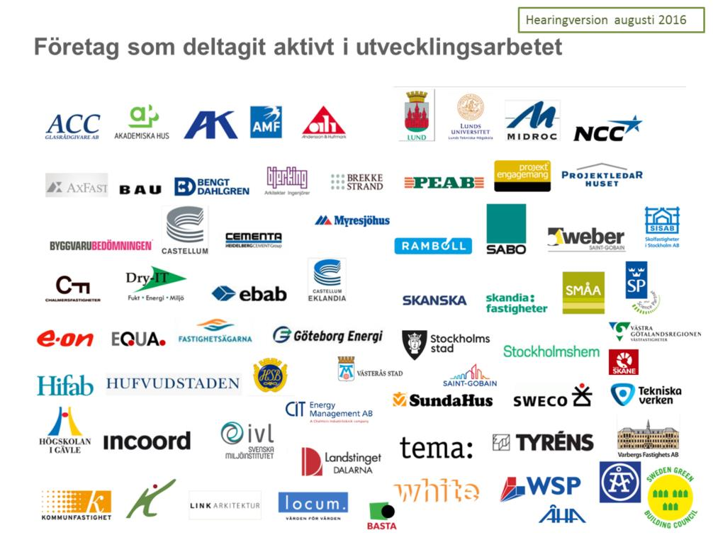 Vi är tacksamma för att dessa företag bidragit med