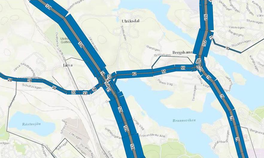 7.2 Trafikutvecklingen på längre sikt år 2030 Som underlag för beräkning av den framtida trafikmängden har använts Trafikverkets nationella prognos för det regionala vägnätet och en beräknad