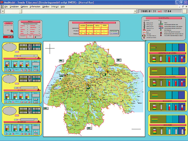 Visualitet Modellen är grafiskt uppbyggd kring en karta över ett landsting.