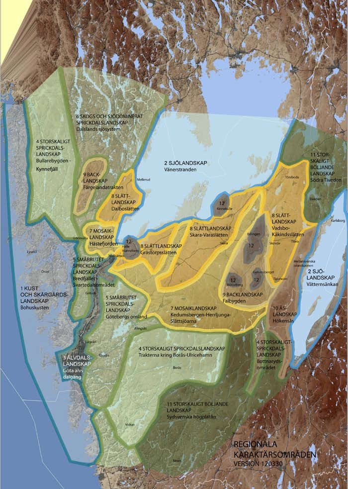 Den grova karaktäriseringen i regionala landskapstyper