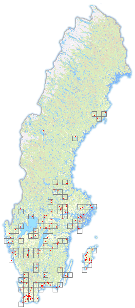 Slingor 2010 Slingor 2011 Figur 2. Fördelningen av slingor 2010 (59 st, vänstra kartan) och 2011 (98 st, högra kartan).