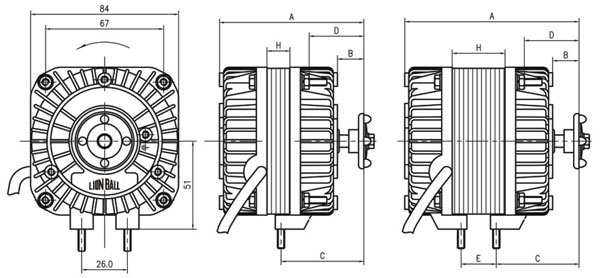 Fläktmotor Serie N Benämning Effekt (W) Upptagen Avgiven Strömförbrukning (A) Varvtal (rpm) A (mm) B (mm) C (mm) D (mm) VN 5-13 30 5 0,20 1300/1550 81 14 46 30 - VN 7-20 38 7 0,27 1300/1550 81 14 46