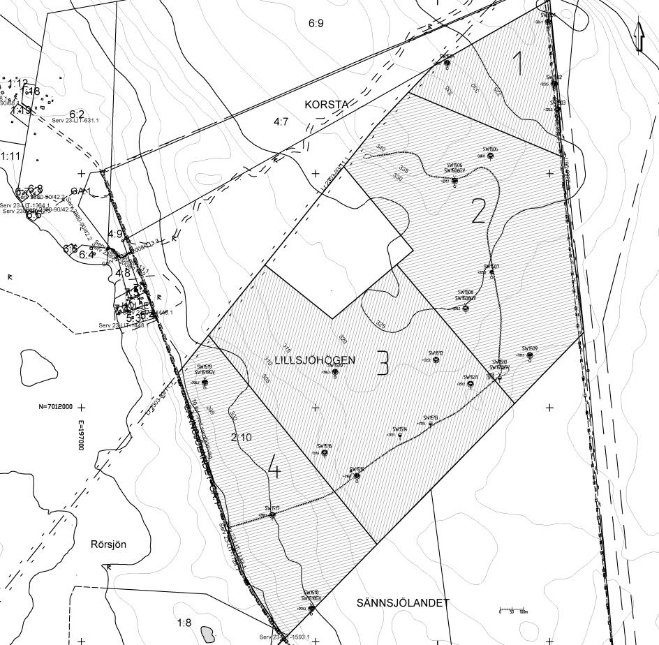 2, KS 2017-02-14 08:30 / Bilaga: Planbeskrivning Midskog 20 Antagandehandling Geotekniska förhållanden SWECO har gjort en geoteknisk undersökning för planområdet daterad 2015-07-03.