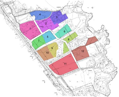 Området är tänk att byggas ut etappvis. Etapperna beräknas initialt bli relativt små och omfatta ca 20-40 bostadsenheter vardera.