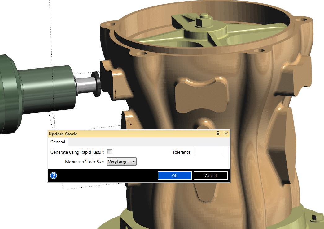 Den automatiska identifieringen av Features i Edgecam har gjort smartare genom att man kan ange Partial Hole Angle det innebär att geometrier som inte är hål nu