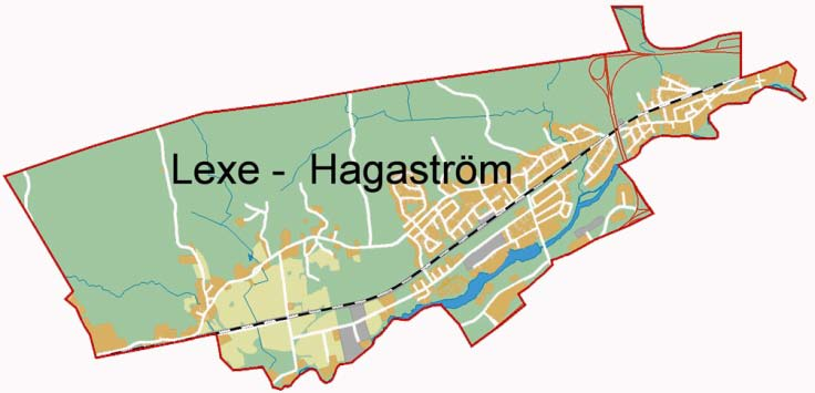 2 1 Fakta om Lexe - Hagaström Karta Allmänt om området Lexe består mest av äldre villabebyggelse och här finns också den väl bevarade bruksmiljön Tolvfors (som fått namnet efter de tolv forsarna i