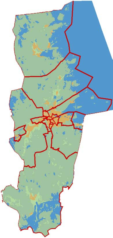2 1 Fakta om Gävle kommun Karta Allmänt om området Kommunen omfattar en yta på 29 km 2, varav landytan är 16 km 2.