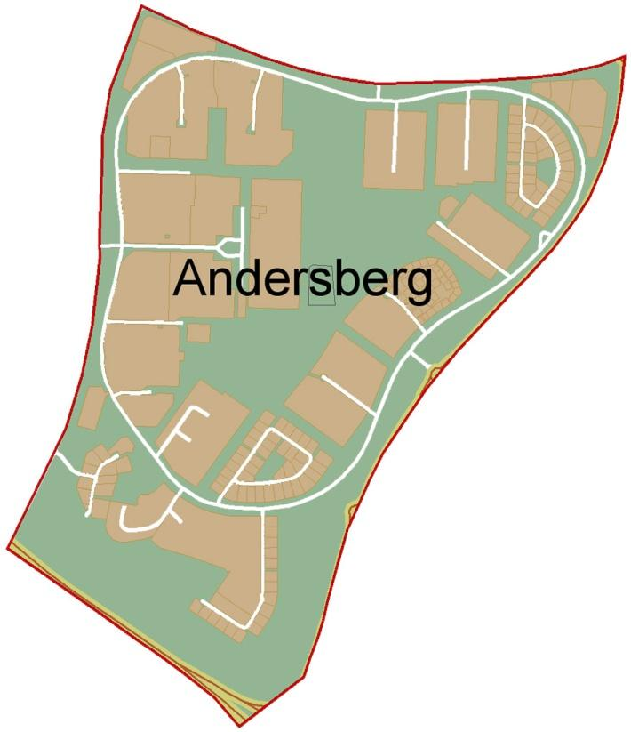 2 1 Fakta om Andersberg Karta Allmänt om området Stadsdelen är belägen 2,5 km söder om Gävle centrum och byggdes upp under 197-talet. En komplettering Stureborg har gjorts under början av 199-talet.