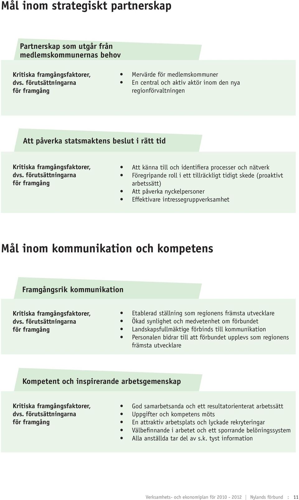 förutsättningarna för framgång Att känna till och identifiera processer och nätverk Föregripande roll i ett tillräckligt tidigt skede (proaktivt arbetssätt) Att påverka nyckelpersoner Effektivare