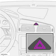 Instrument och reglage Varningsblinkers, eluppvärmd bakruta/backspeglar/framstolar Varningsblinkers Varningsblinkers (alla körriktningsvisarna blinkar) ska användas då bilen står så att den kan