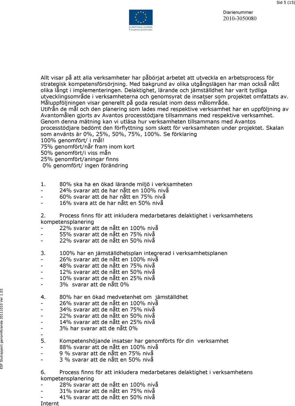 Delaktighet, lärande och jämställdhet har varit tydliga utvecklingsområde i verksamheterna och genomsyrat de insatser som projektet omfattats av.