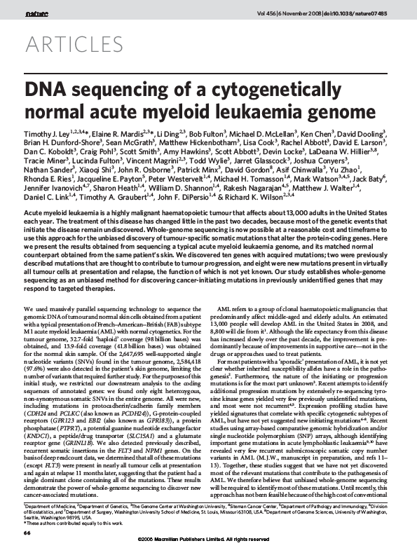 AML: the first cancer genome