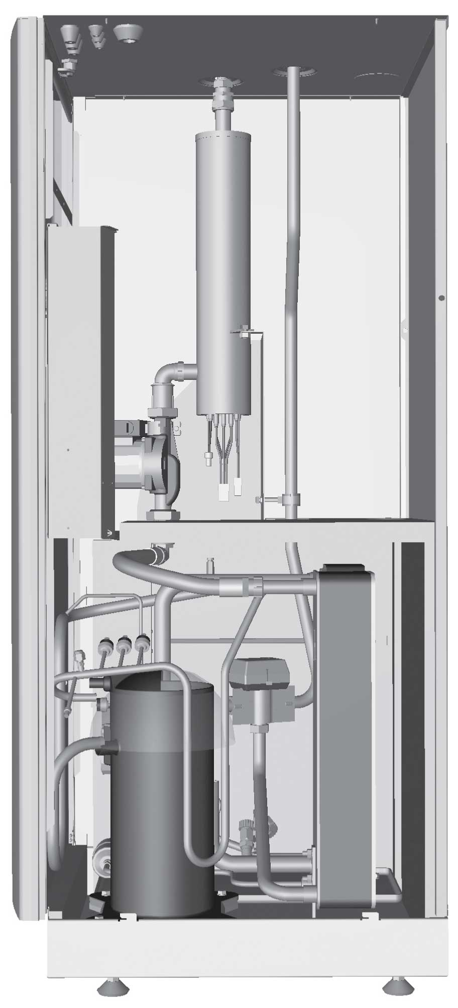 3.4 DHP-L, DHP-L Opti 1 2 11 13 5 6 16 3 4 12 7 8 10 15 14 17 18 9 Teckenförklaring Teckenförklaring 1 Tillsatsvärme, elpatron på framledning 10 Expansionsventil 2 Returledning, värmesystem 11