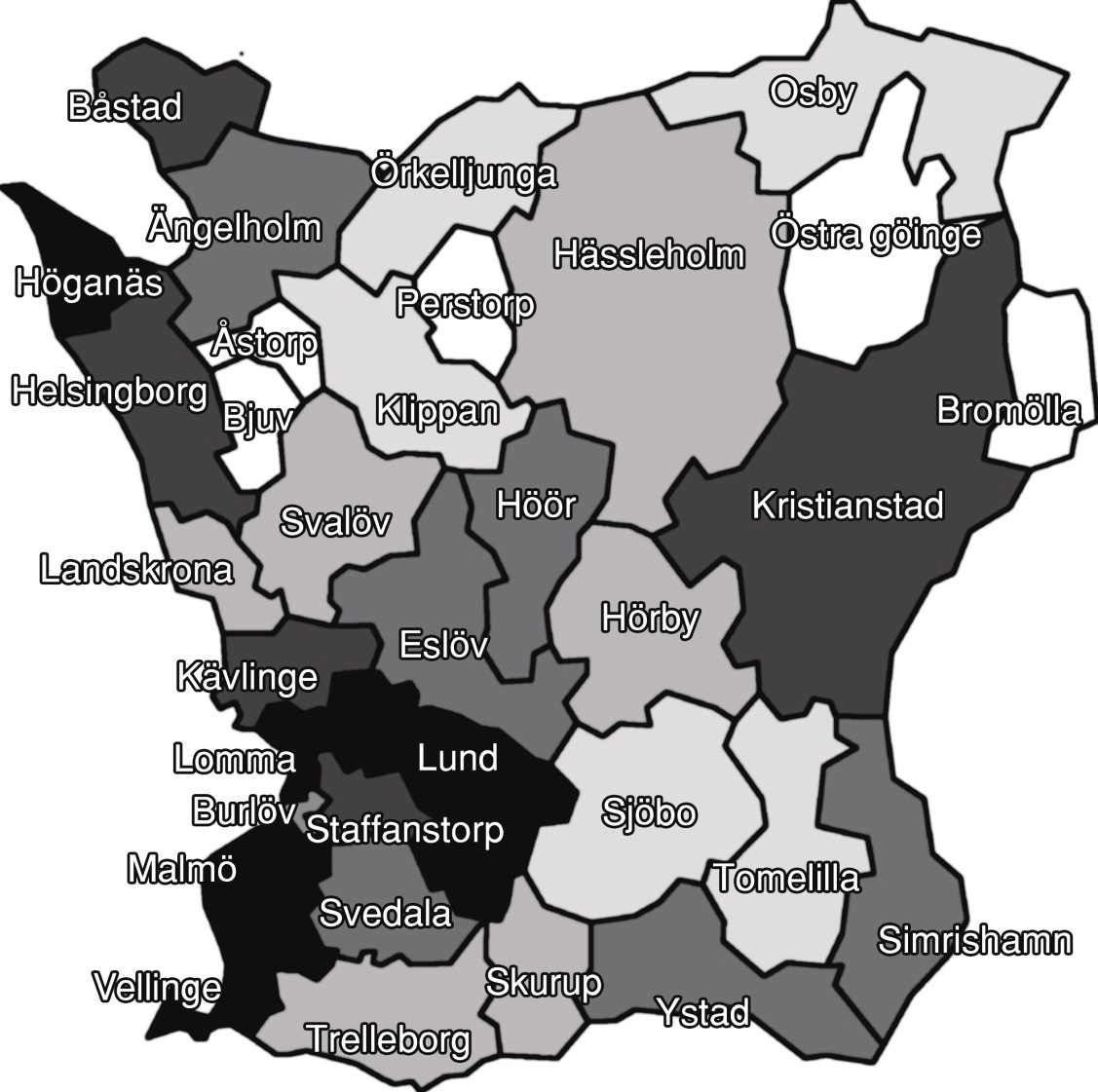 Spridningen av Idrottslyftsmedel till Skånes 33 kommuner De lokala föreningarna har inte bara skilda SF-tillhörigheter, utan de befinner sig också i specifika lokalgeografiska sammanhang.