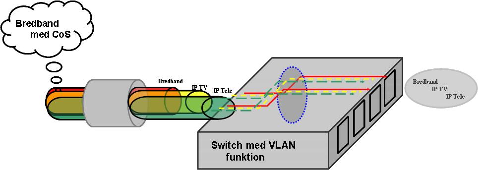 IP system med triple play VLAN Virtuella tunnlar