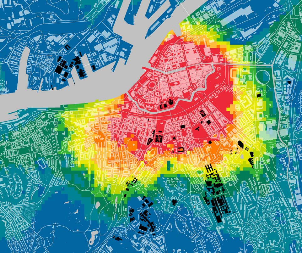 UNIVERSITETETS STADSKVALITETER Närheten till Universitetsbyggnad har funnits med i analysen av både bostadspriser, kontorshyror och handelsomsättning men har inte visat sig påverka i någon större